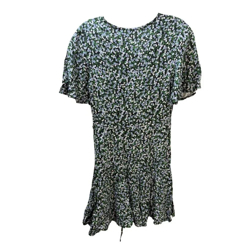 Floral Print New Look Mini Dress With Ruffle‎ Hem & Short Sleeves